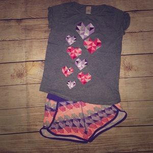 Girls 2 piece shirt/ short set